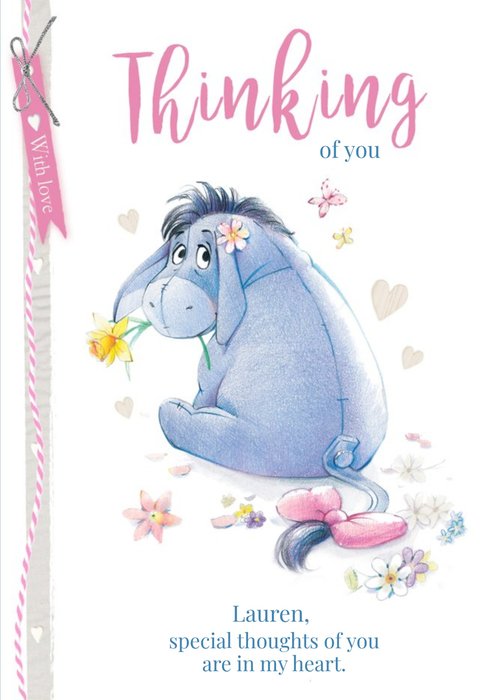 Thinking of you card - Winnie the Pooh - Eeyore