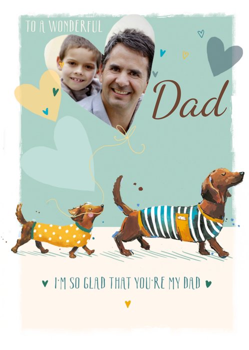 Cute Sausage Dogs To A Wonderful Dad Father's Day Photo Card
