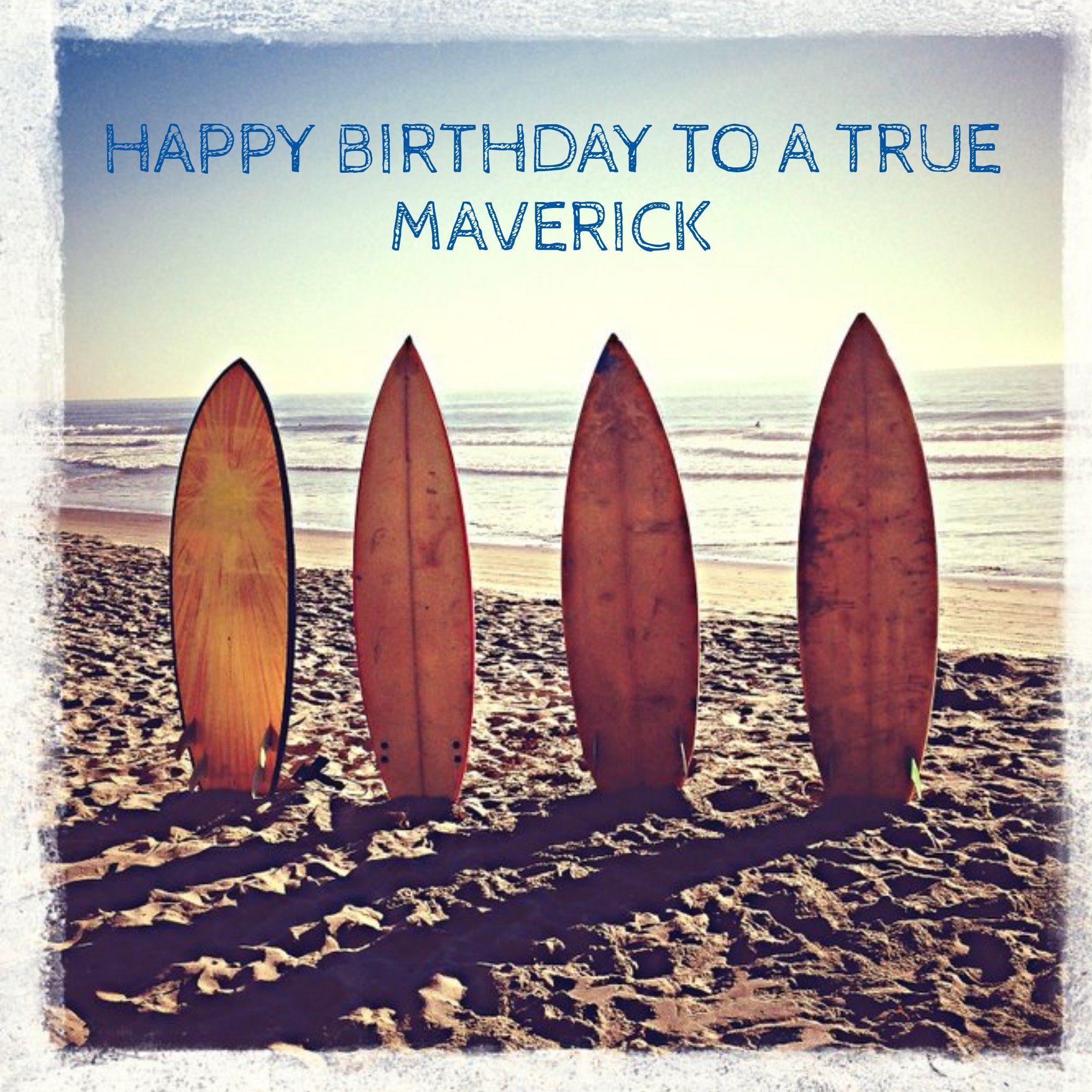 Moonpig Happy Birthday Surfing Beach Card, Large