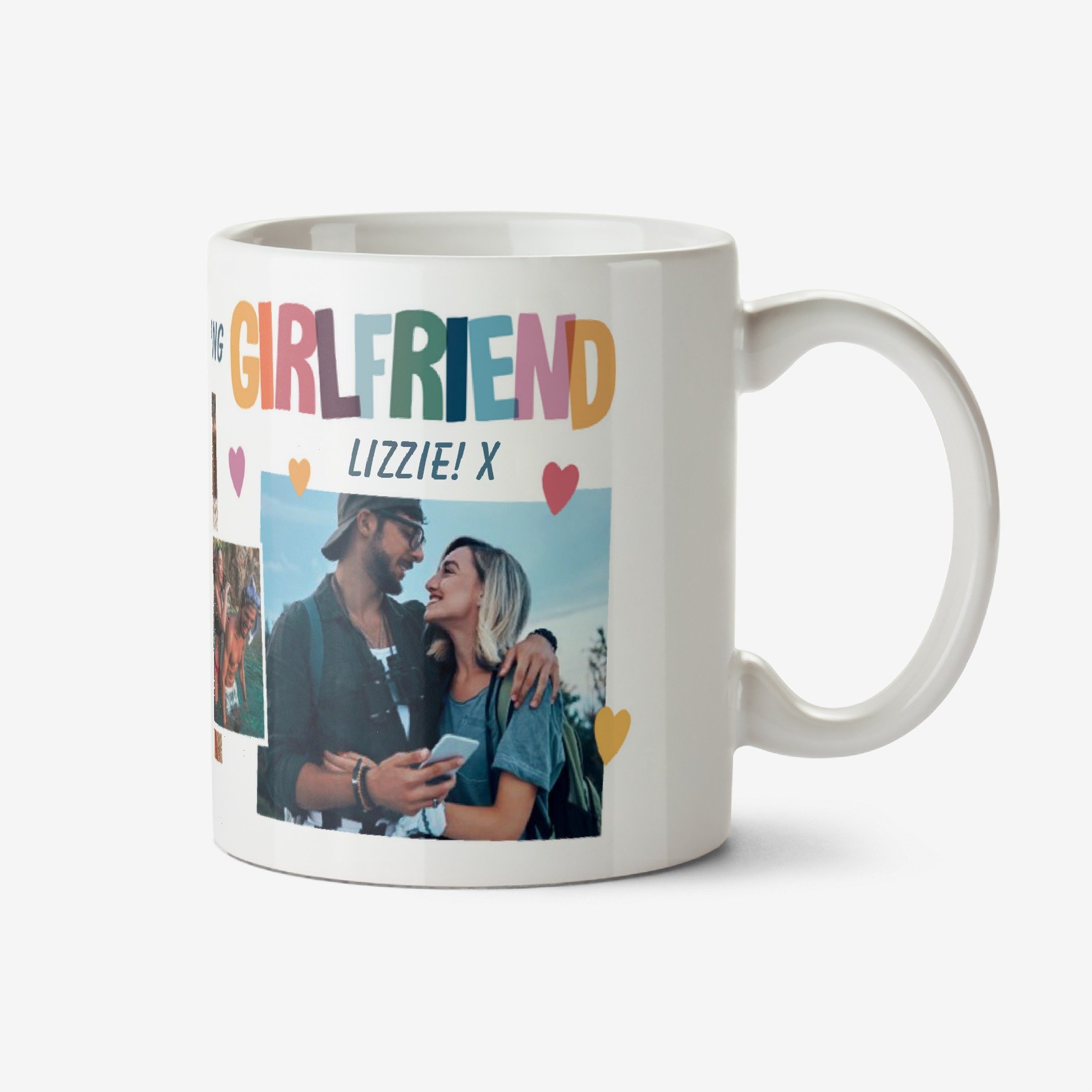 Four Photo Upload With Lovehearts To My Amazing Girlfriend Mug Ceramic Mug