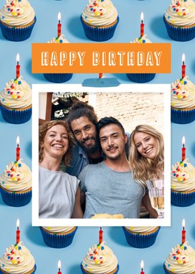 Happy Birthday Cupcakes Photo Upload Birthday Card