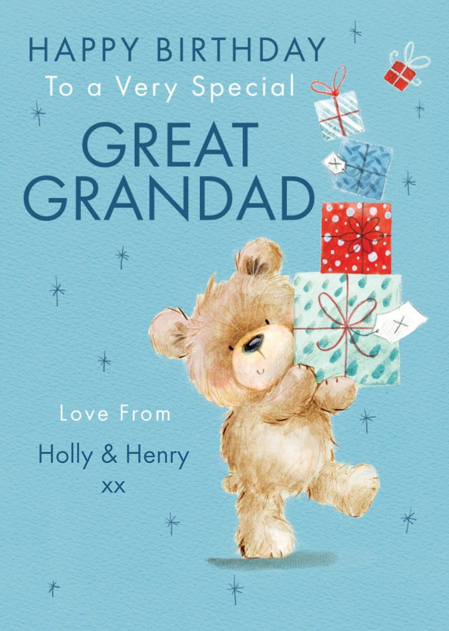Moonpig Clintons Illustrated Teddy Bear Happy Birthday To A Very Special Great Gandad Card , Large