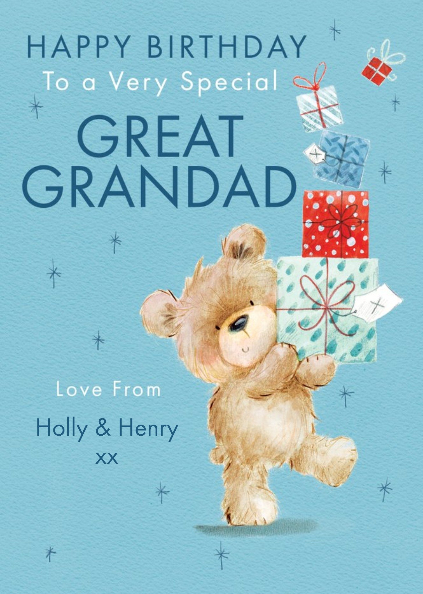 Clintons Illustrated Teddy Bear Happy Birthday To A Very Special Great Gandad Card Ecard