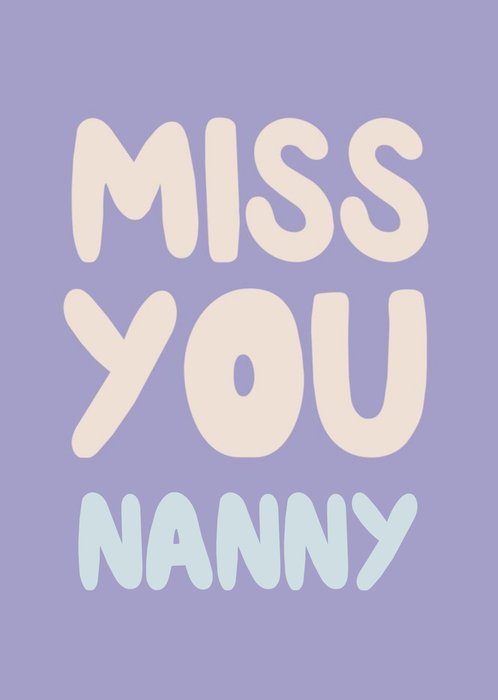 Miss You Nanny Postcard