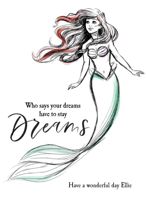 Disney Princess Little Mermaid Dreams Birthday Card