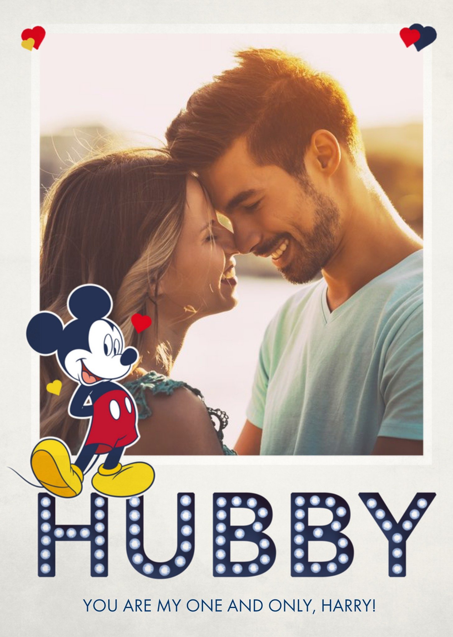 Disney Mickey Mouse To My Hubby Valentine's Day Photo Card, Large