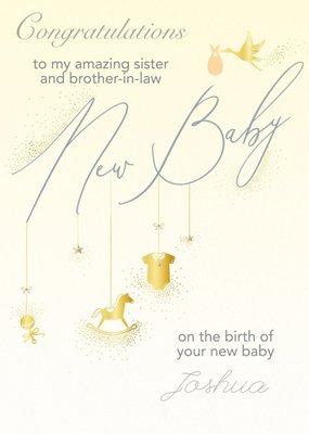 Clintons Typographic Cute New Baby Card