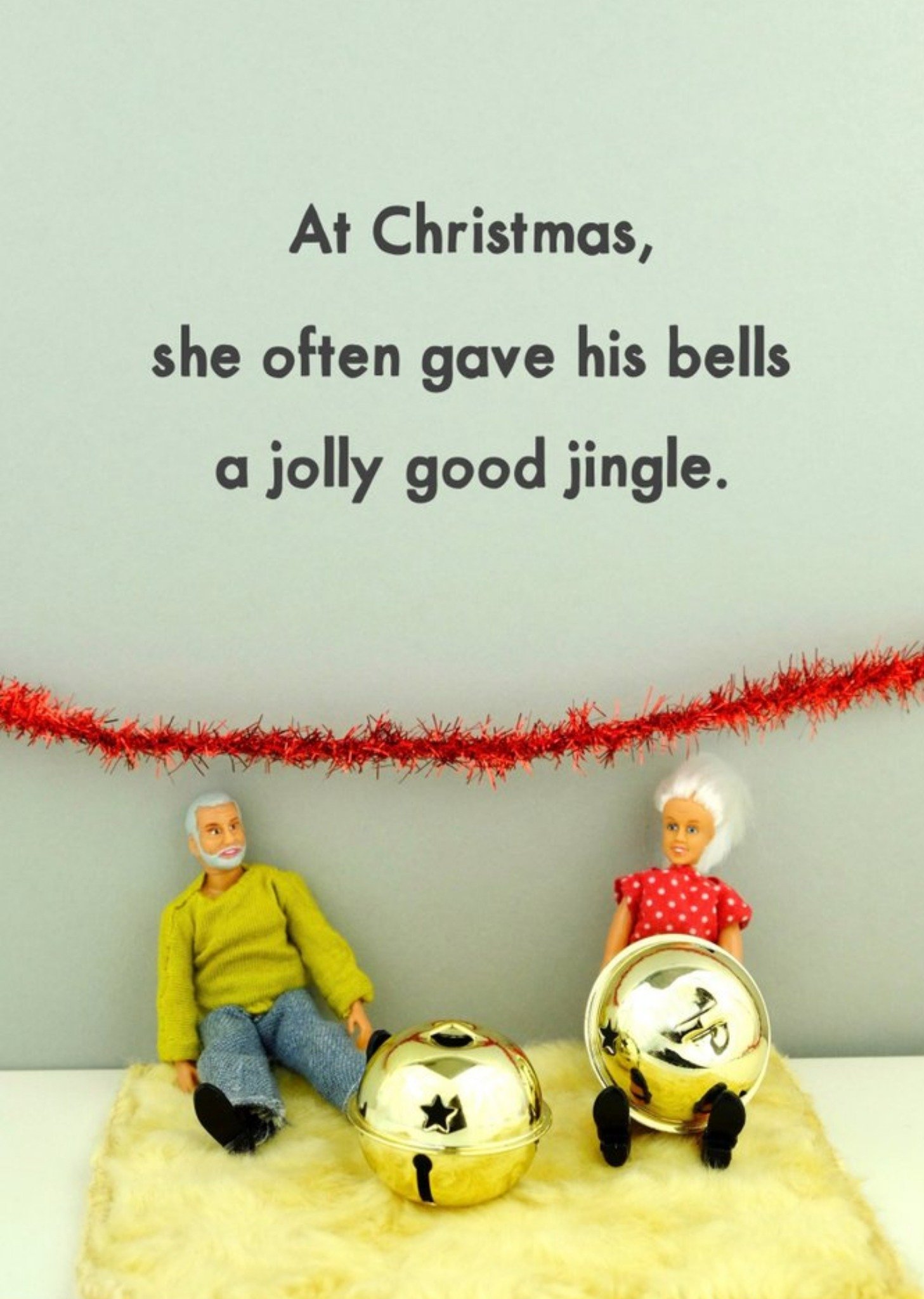 Bold And Bright Funny Dolls Jolly Good Jingle Christmas Card