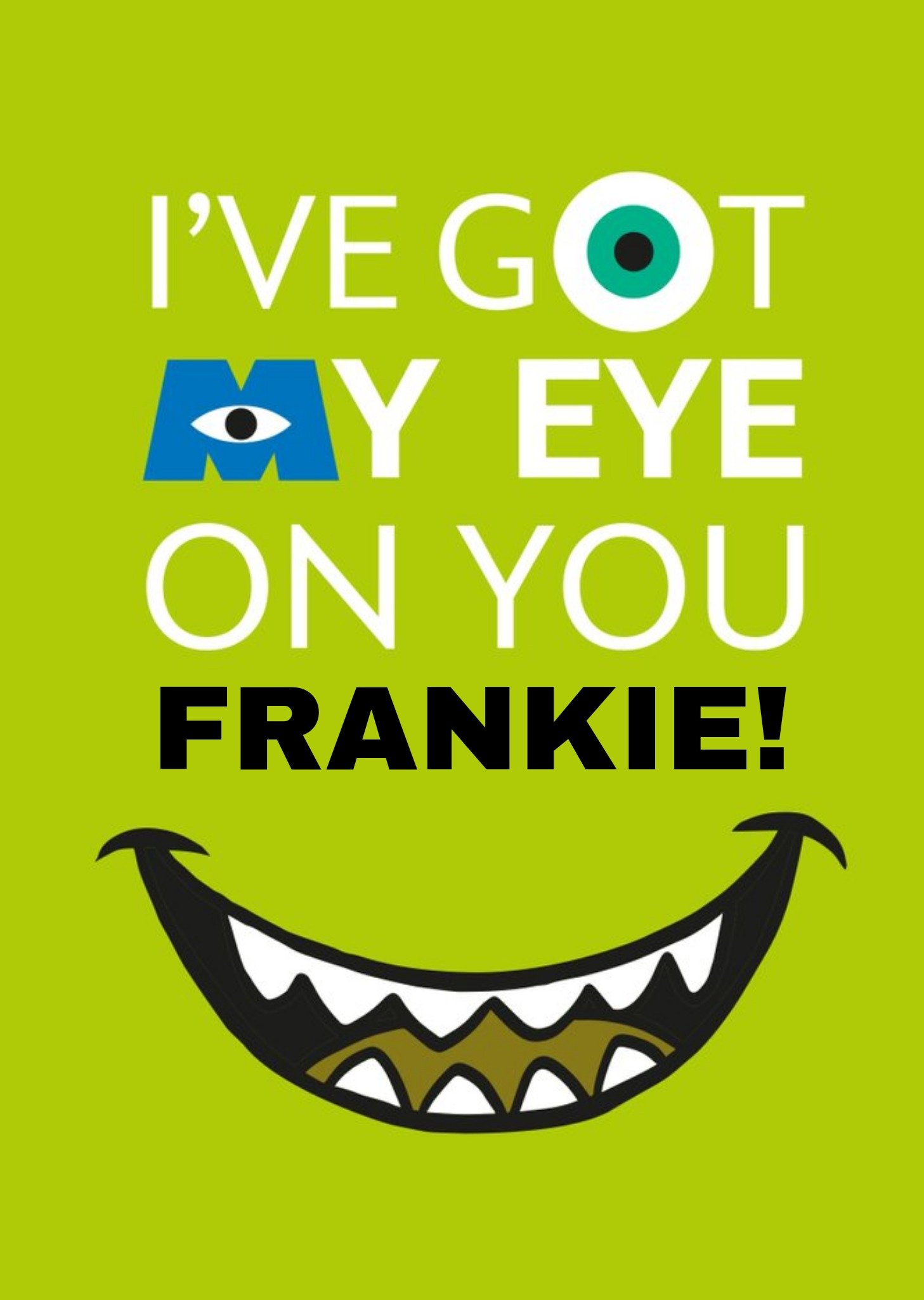 Disney I've Got My Eye On You Monsters Inc Card Ecard