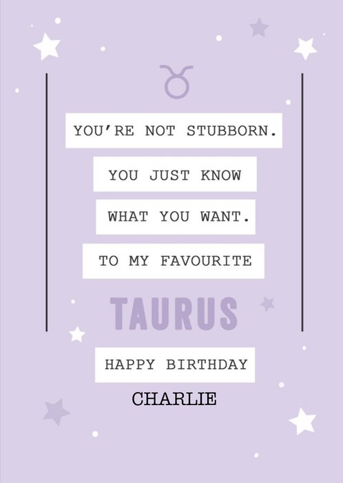 Funny Taurus Zodiac Birthday Card