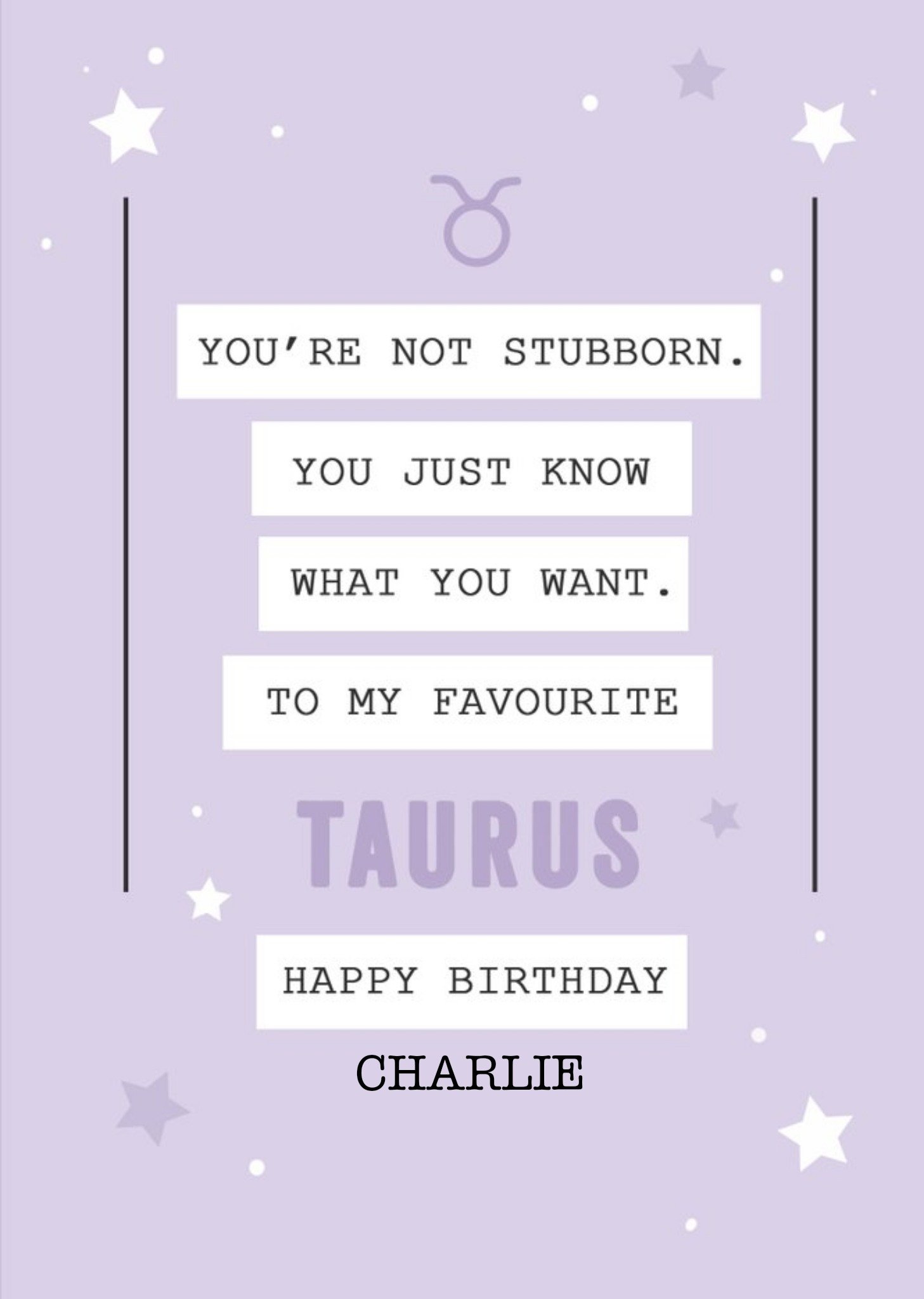 Moonpig Funny Taurus Zodiac Birthday Card, Large