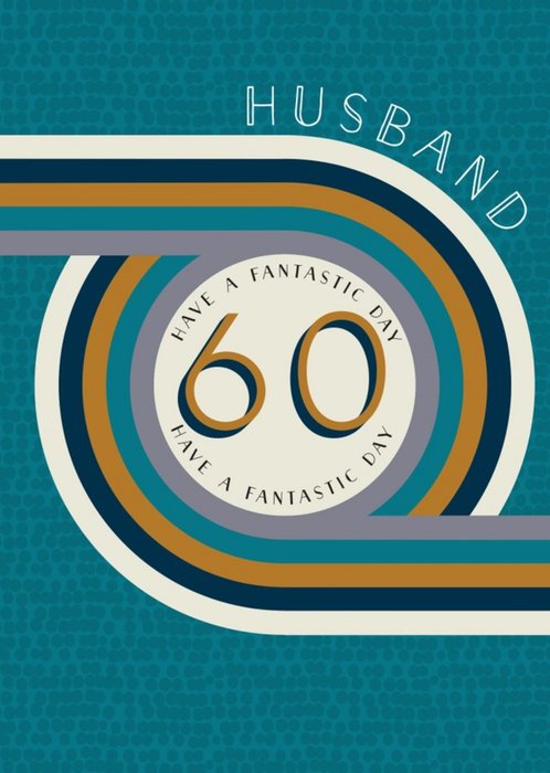 Husband Stripey Pattern 60th Birthday Card