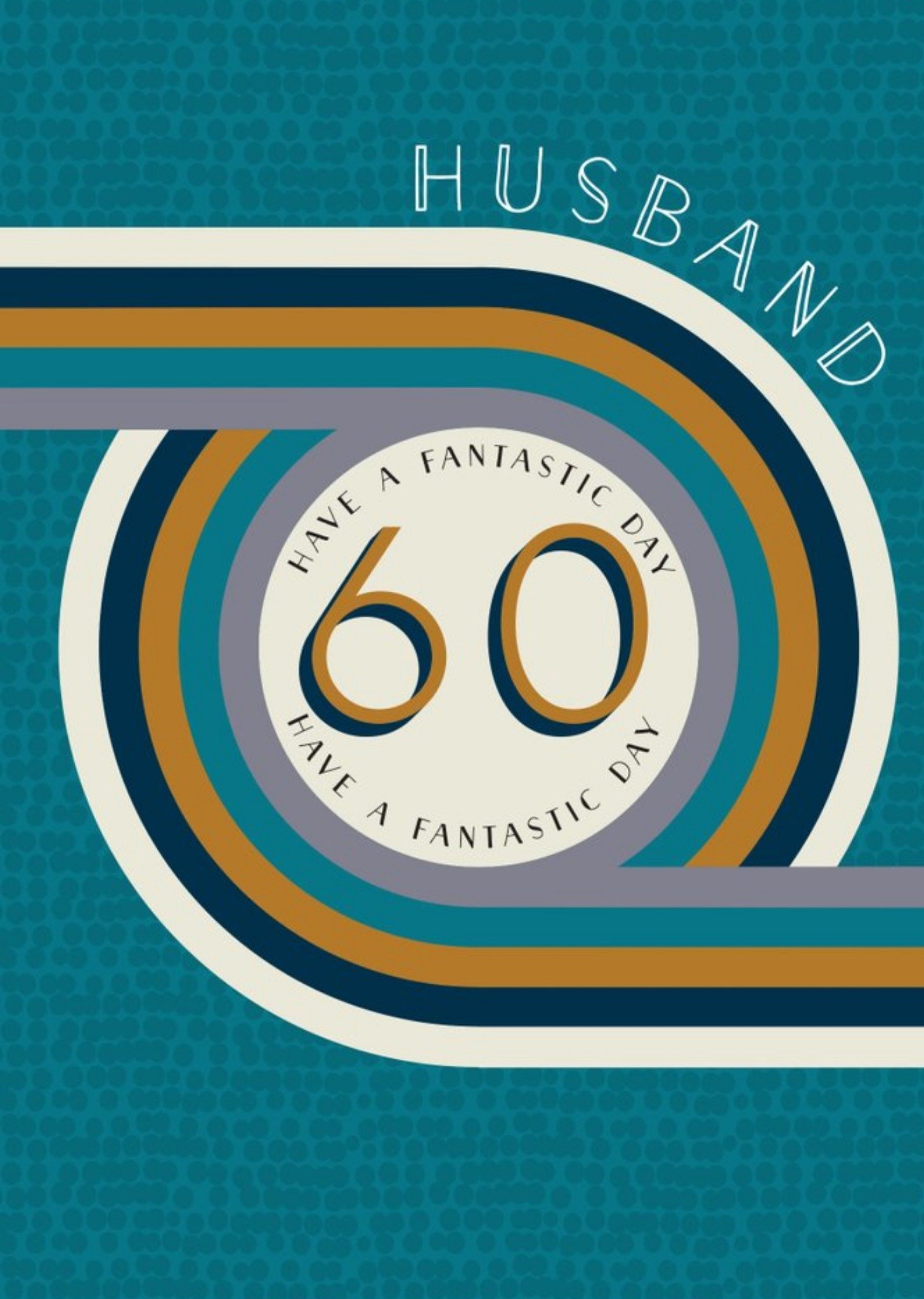 Moonpig Husband Stripey Pattern 60th Birthday Card, Large