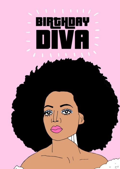 Colourful Illustration Birthday Diva Card
