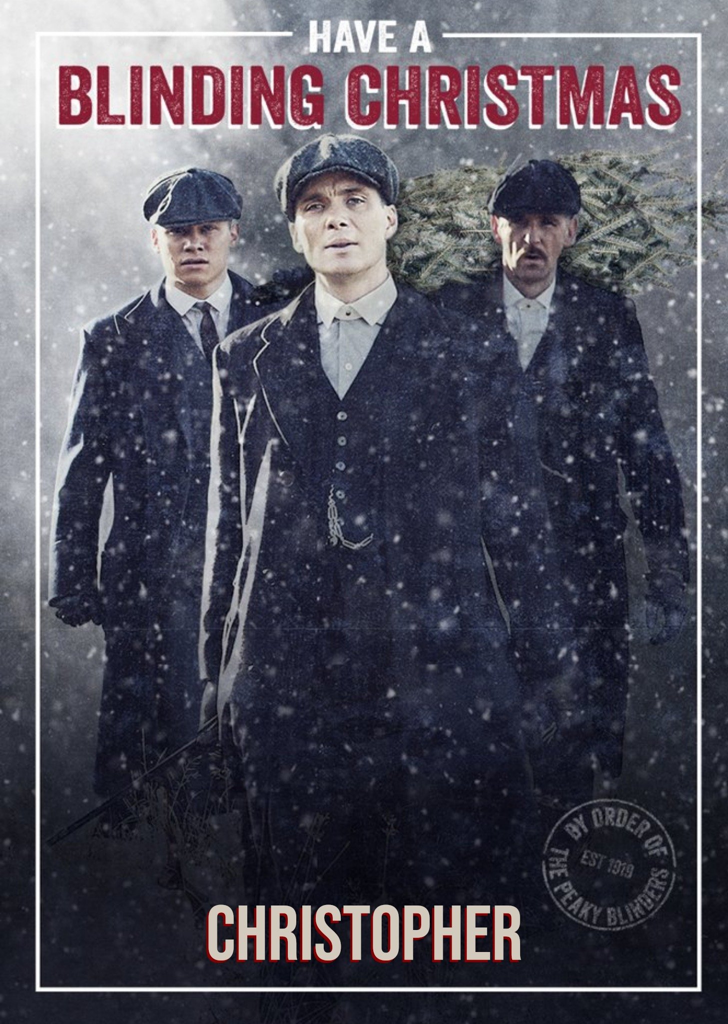 Peaky Blinders Personalised Blinding Christmas Card