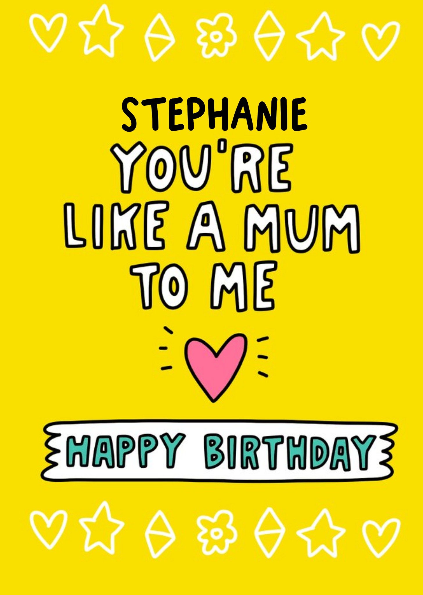 Angela Chick Like A Mum To Me Stepmum Happy Birthday Card