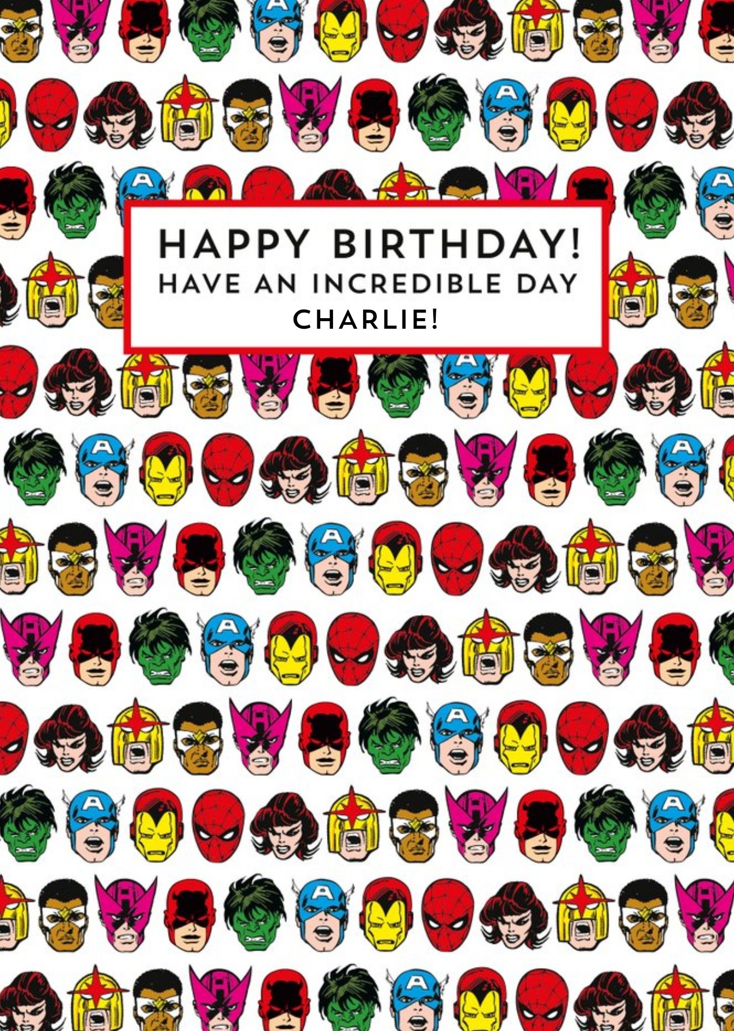 Marvel Superheroes Incredible Birthday Postcard