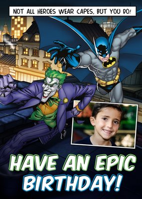 Batman And Joker Photo Upload Birthday Card