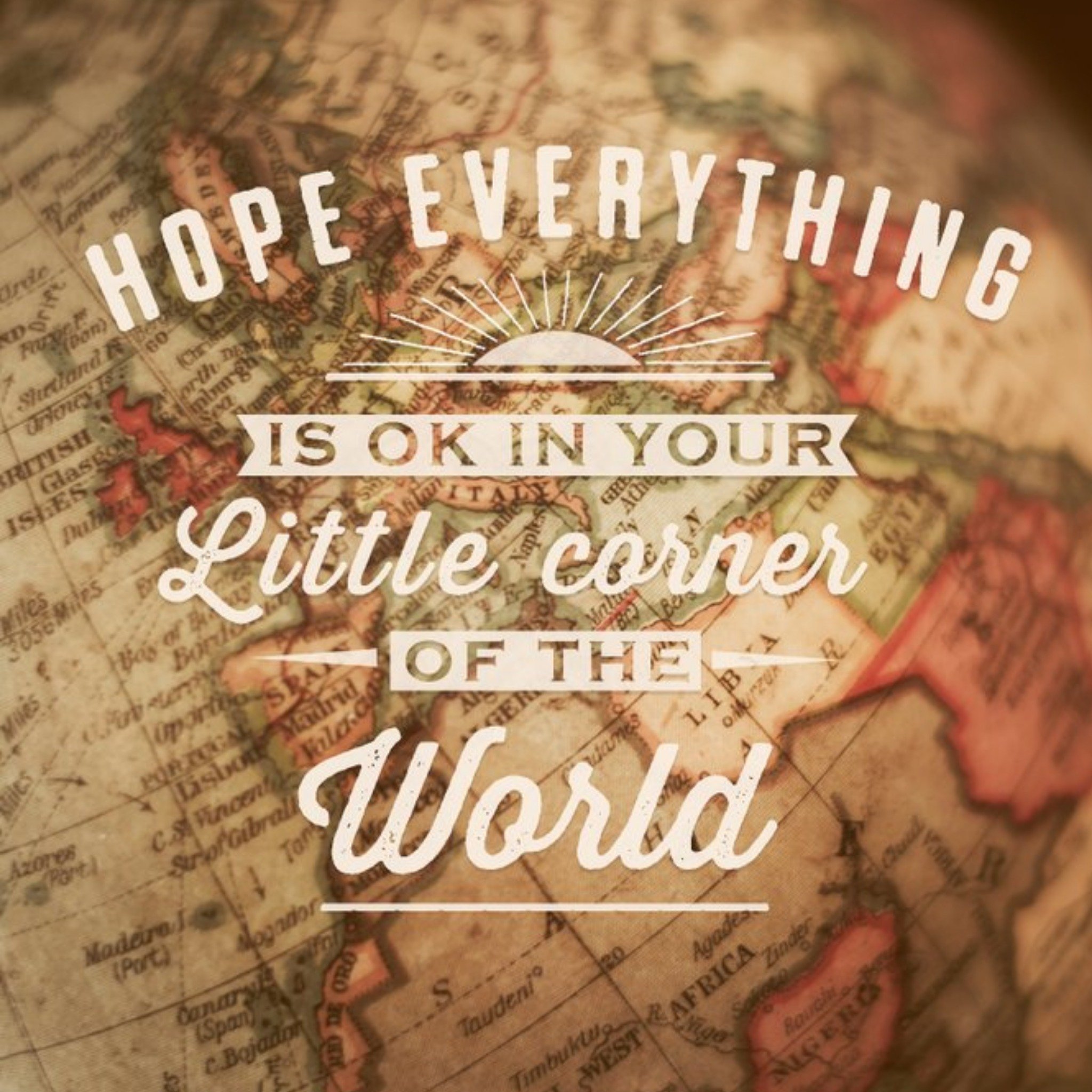 Hope Everything Is Ok In Your Little Corner Of The World Greetings Card, Square