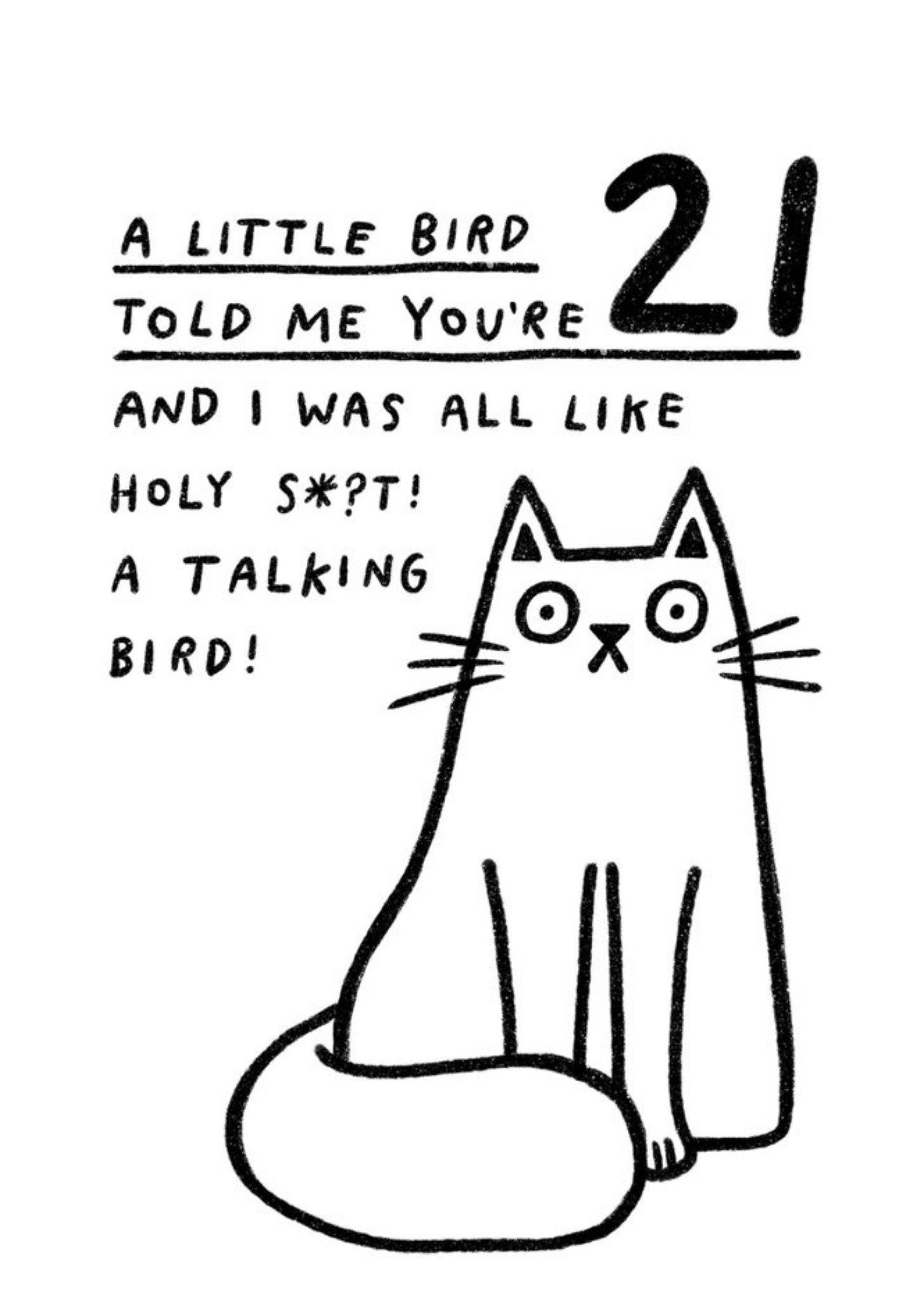 Moonpig Pigment A Little Bird Told Me You're 21 Holy Shit A Talking Bird Funny Rude Birthday Card, L