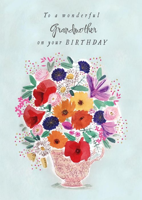 Flowers To A Wonderful Grandmother On Your Birthday Card