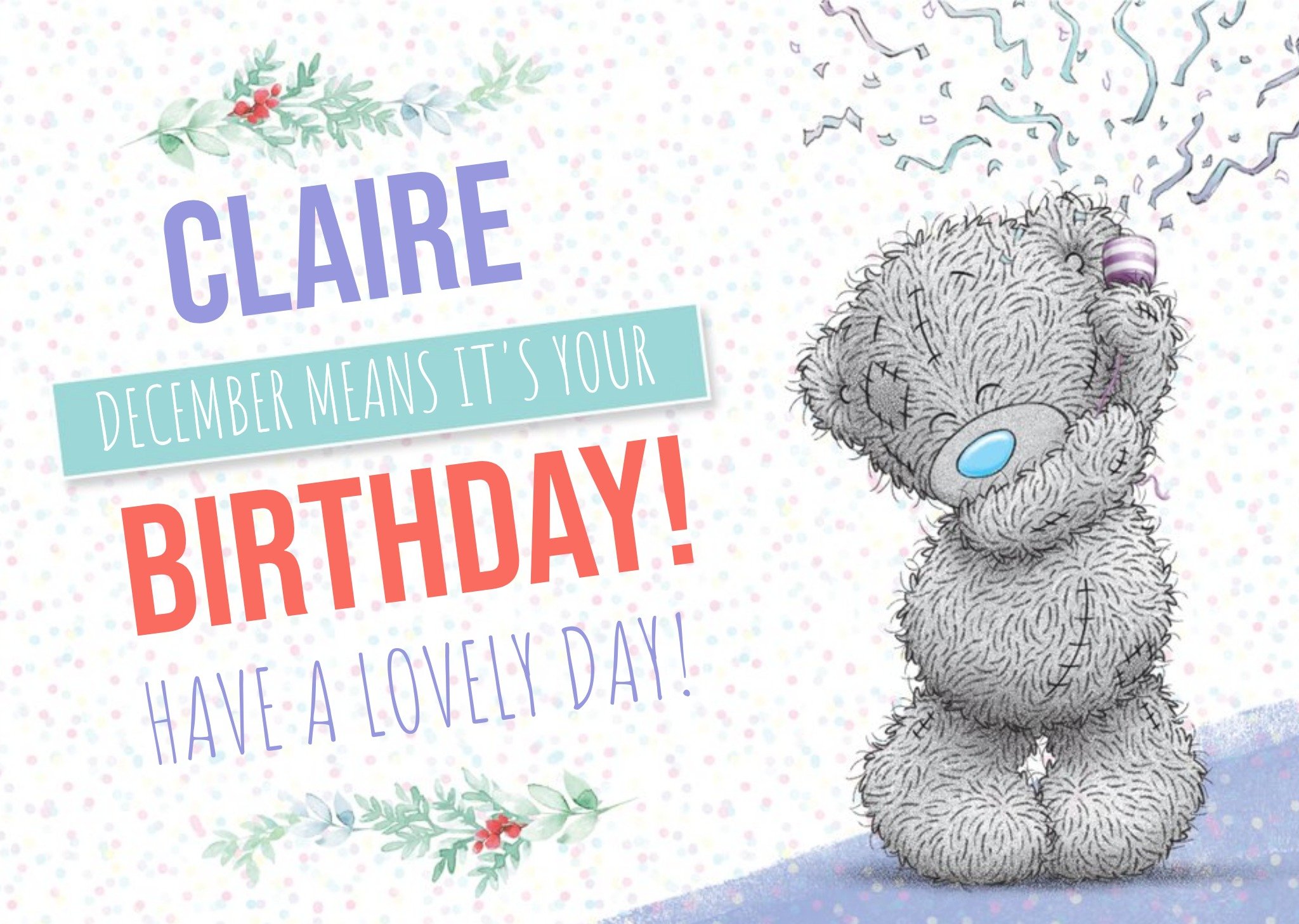 Me To You Tatty Teddy Birthday Christmas Card Ecard