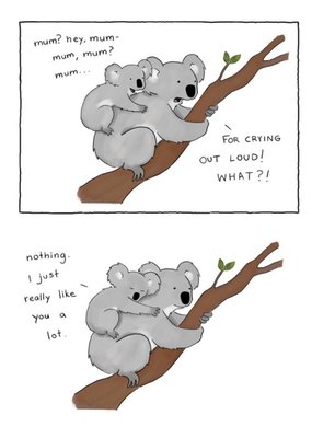 Modern Cute Illustration Koalas Mum I Really Like You A Lot Card