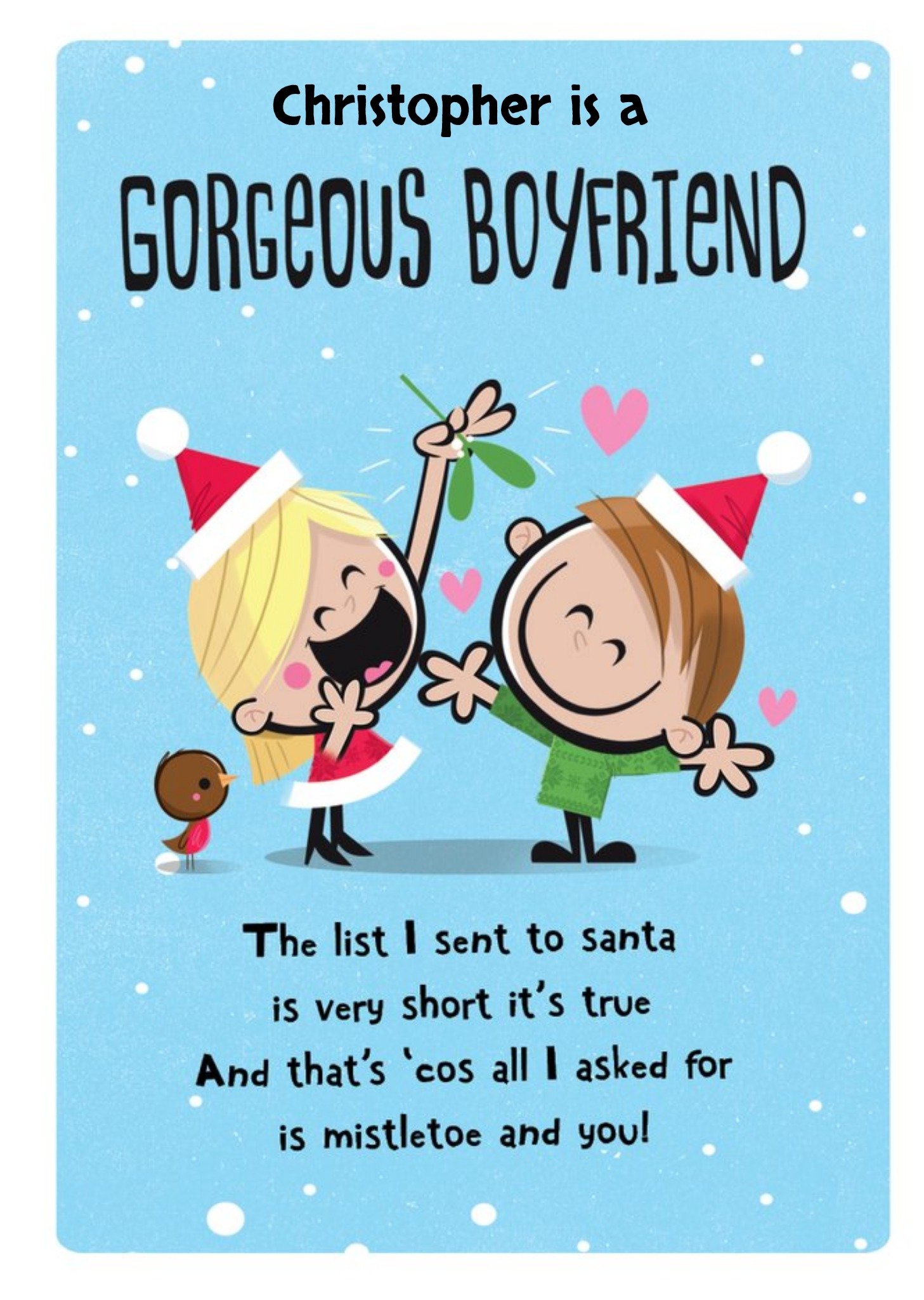 Dib Dab Gorgeous Boyfriend Personalised Card Ecard