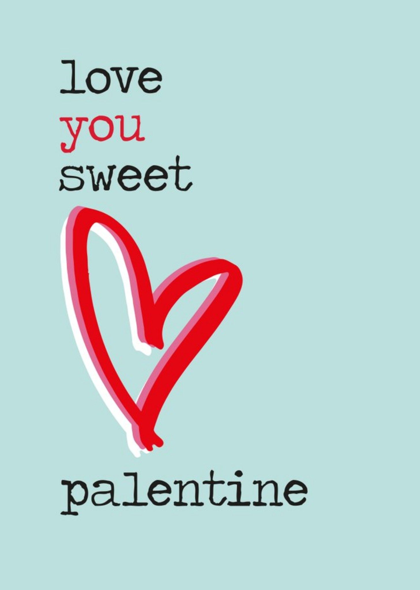 Love You Sweet Palentine Cute Simple Card Ecard