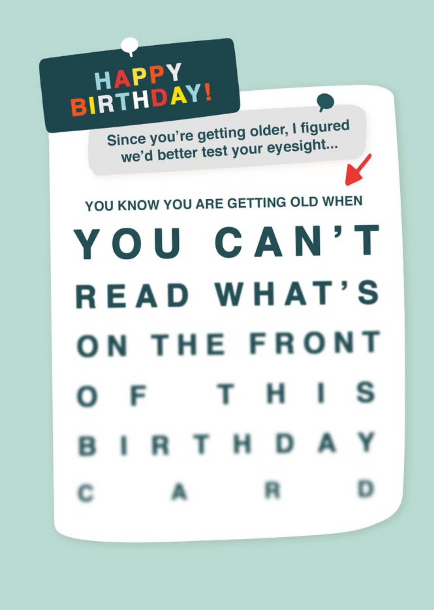 You Know You're Getting Old Eye Test Birthday Card Ecard