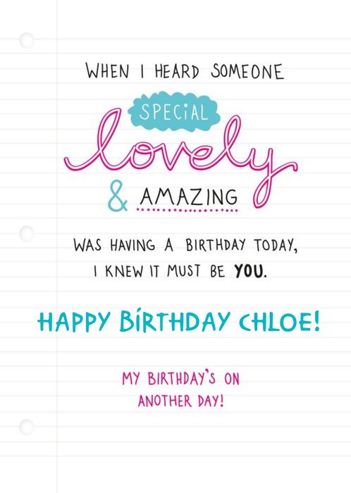 Lovely & Amazing Personalised Birthday Card