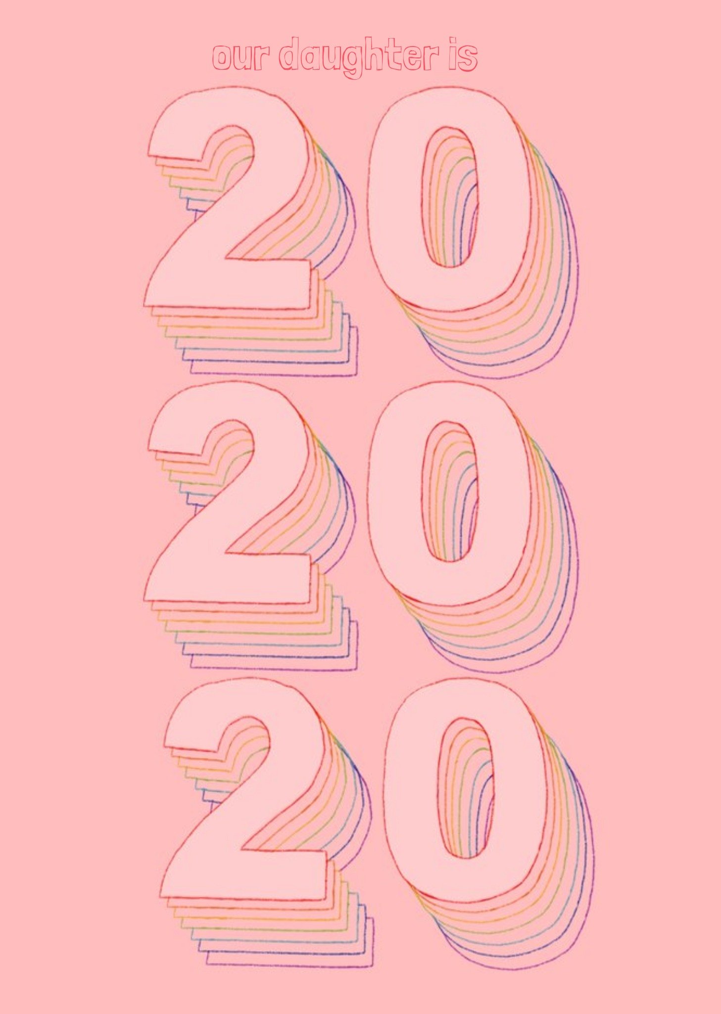 Age 20 Pink Typographic Birthday Card Ecard