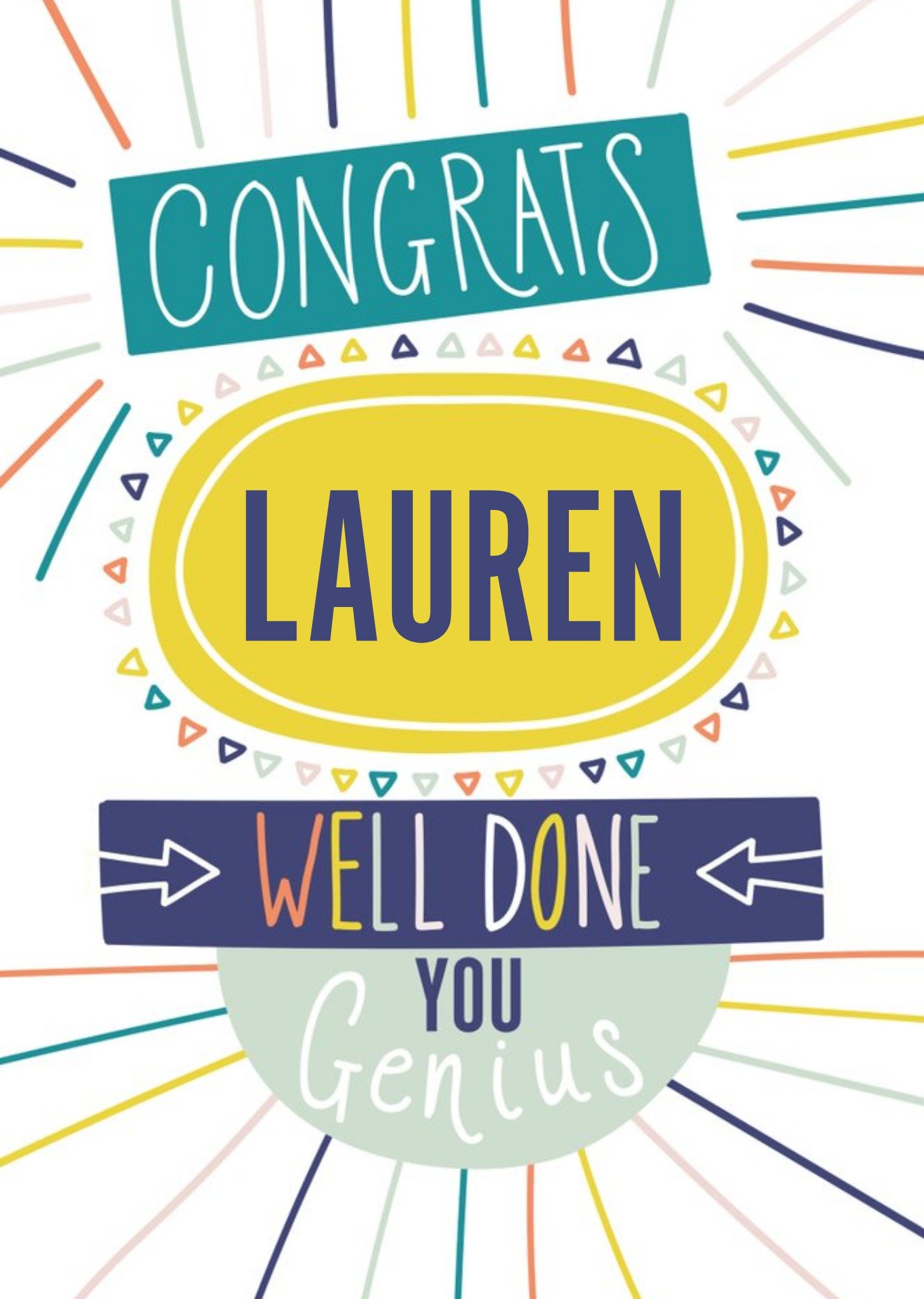 Moonpig Well Done Card - Congrats - Graphic - Typographic Ecard