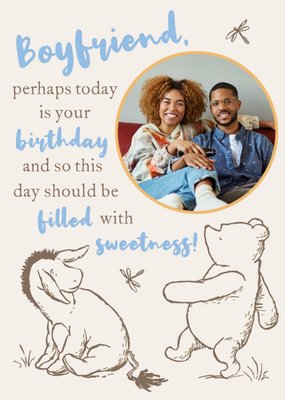Winnie The Pooh Day Filled With Sweetness Photo Upload Boyfriend Birthday Card