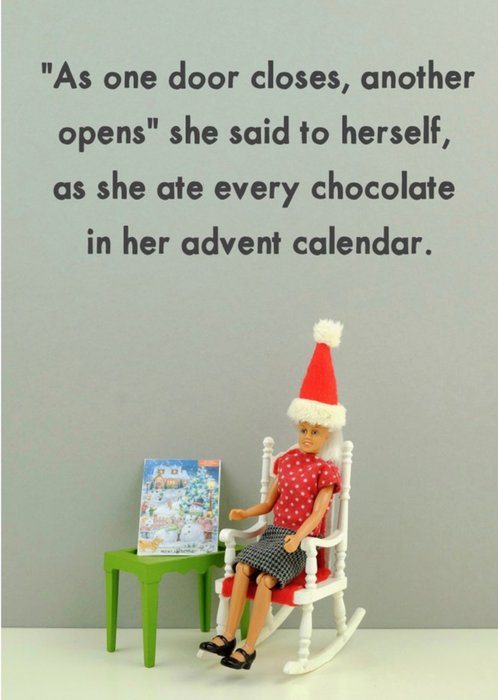 Funny Dolls As One Door Closes Christmas Card