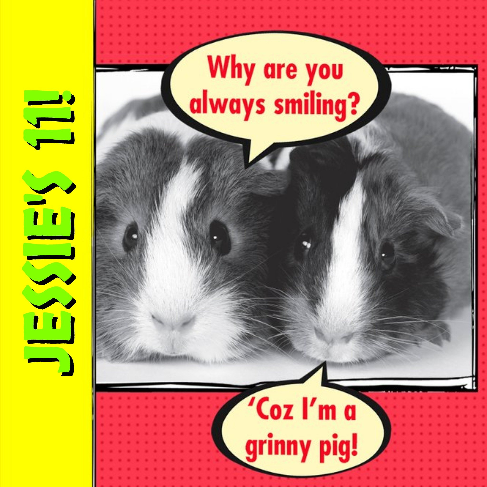 Moonpig Guinea Pig Funny Personalised Happy 11Th Birthday Card, Square