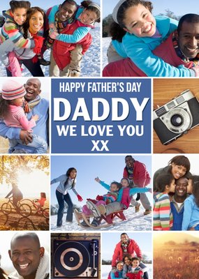 Modern Framed Photo Upload Father's Day Card