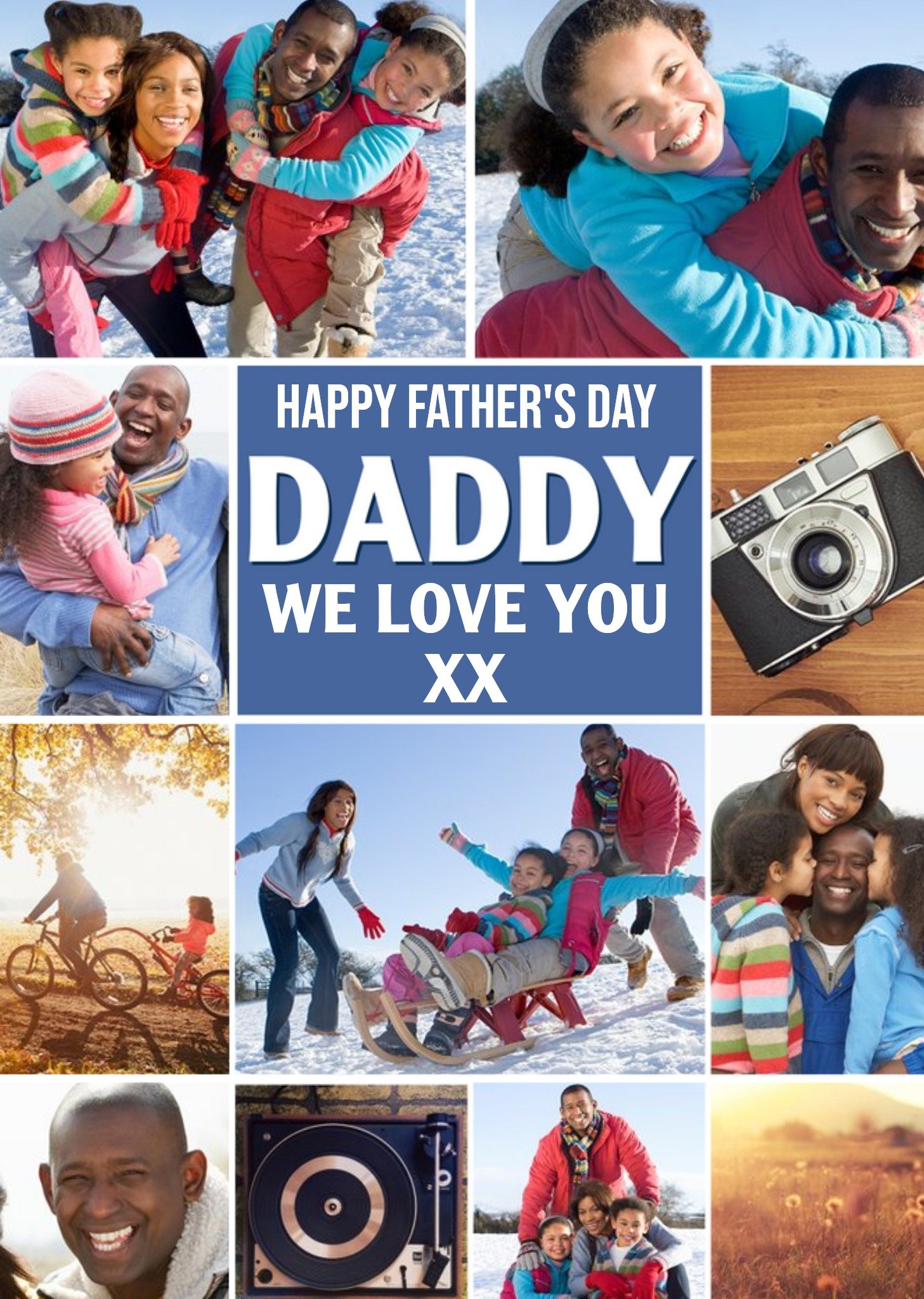 Modern Framed Photo Upload Father's Day Card Ecard