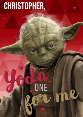Star Wars Yoda One For Me Funny Valentines Day Card