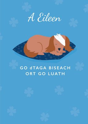 Klara Hawkins Illustration Dog Get Well Cute Irish Card