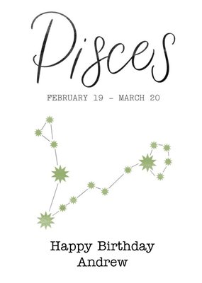 Pisces Zodiac Sign Birthday Card