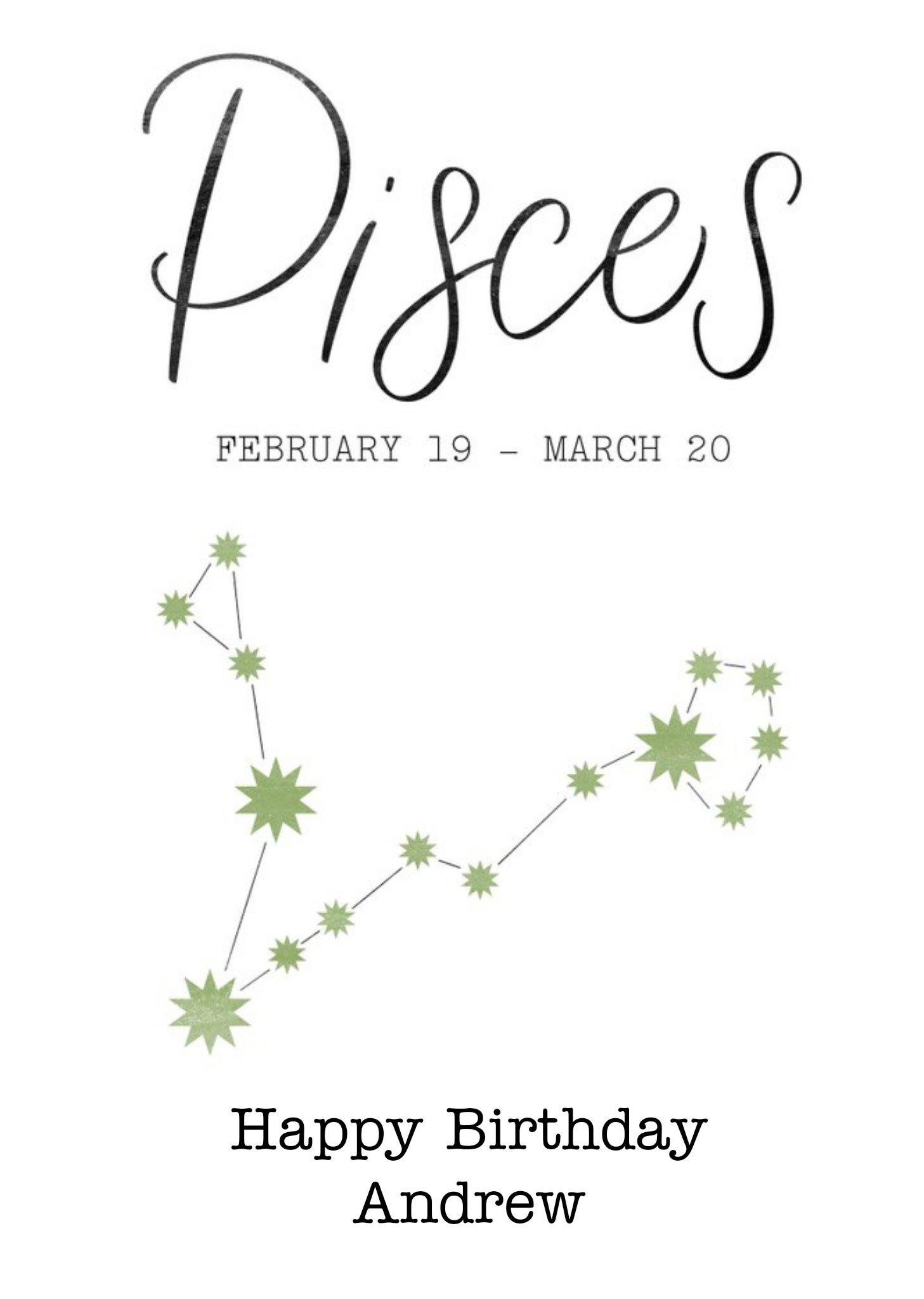 Pisces Zodiac Sign Birthday Card Ecard