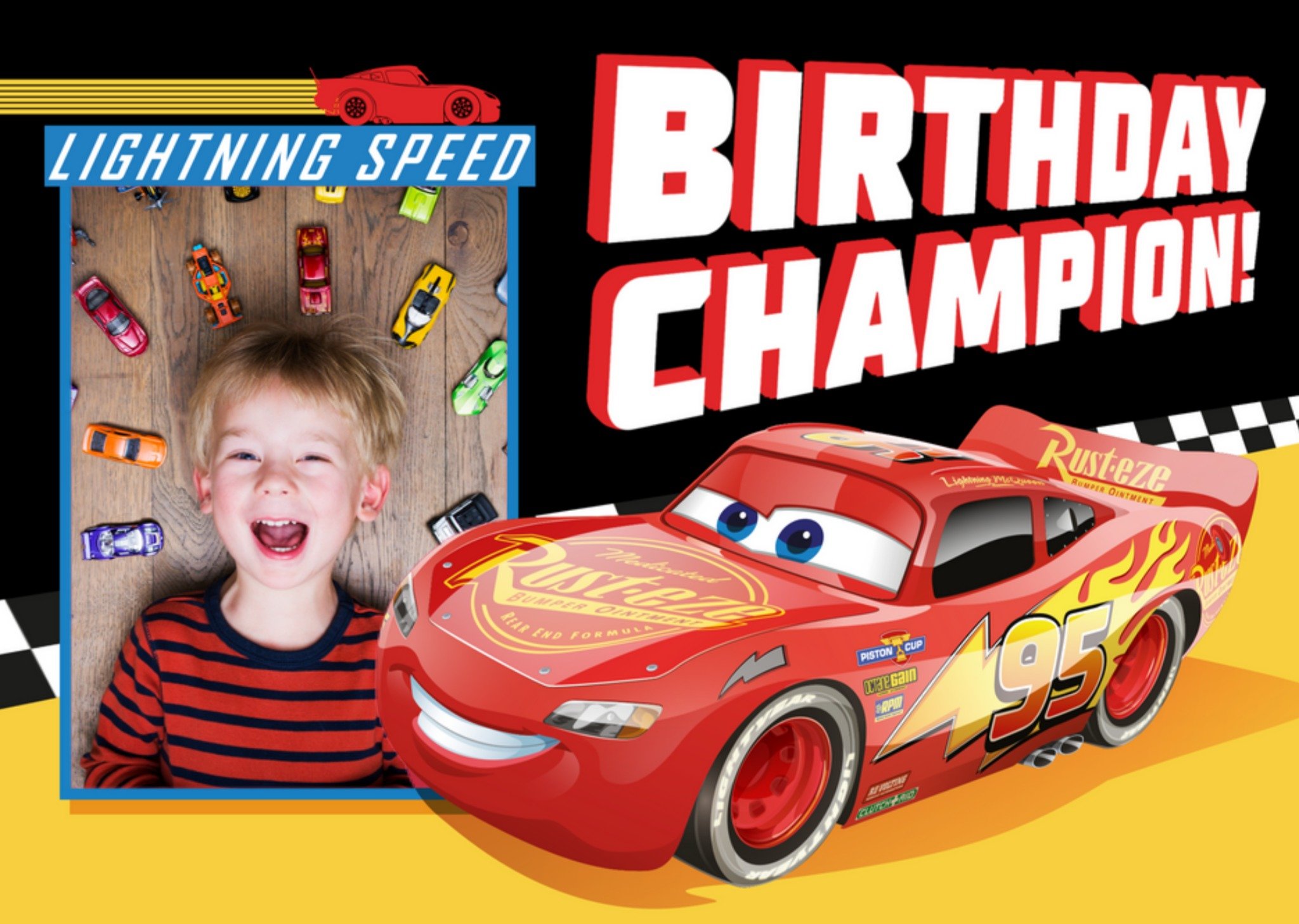 Disney Cars Photo Upload Birthday Postcard