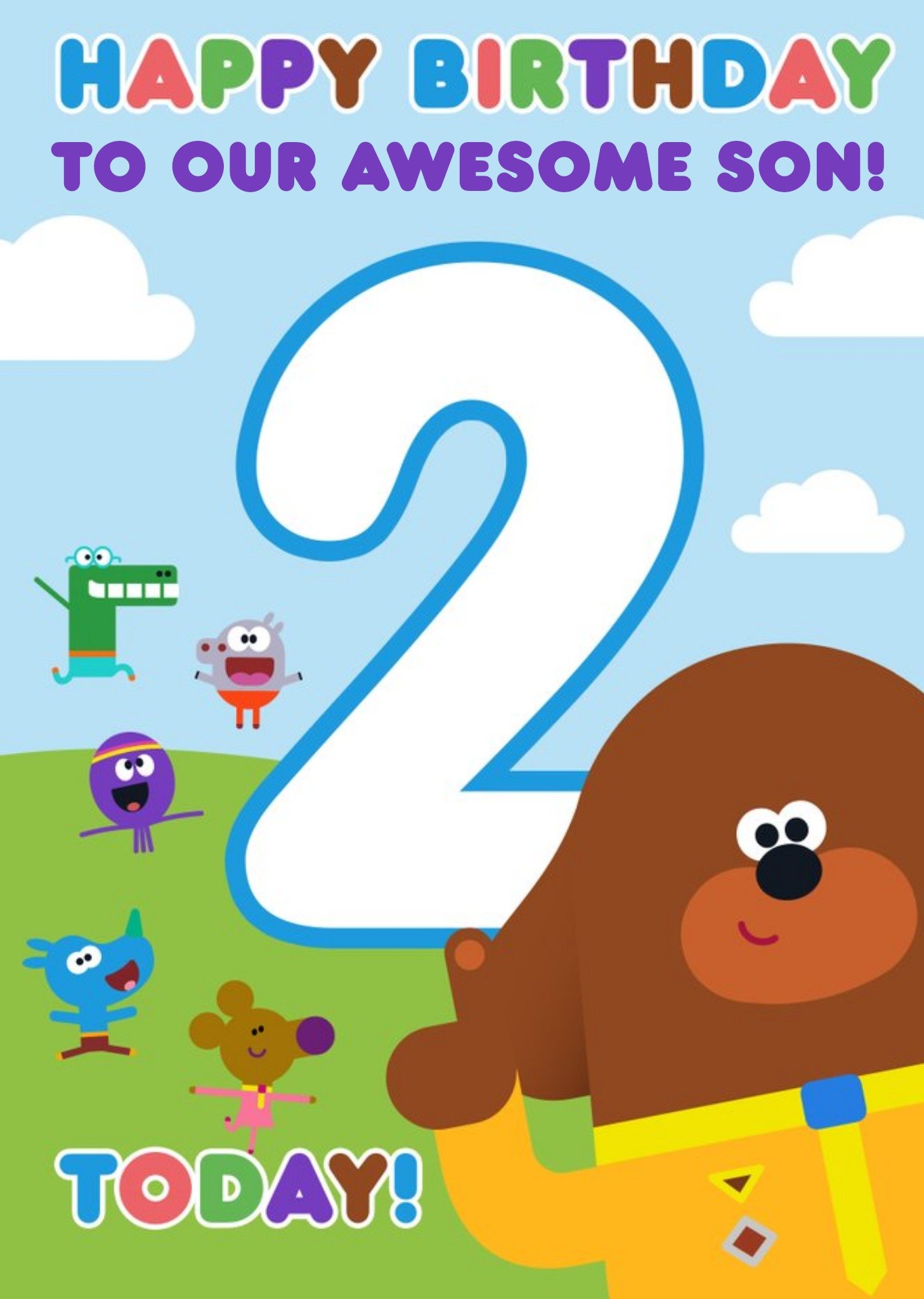 Bbc Hey Duggee 2nd Birthday To An Awesome Son Birthday Card, Large