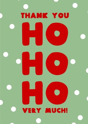 Joyful Ho Ho Ho Polka Dots Snow Background Greetings Christmas And Thank You Card