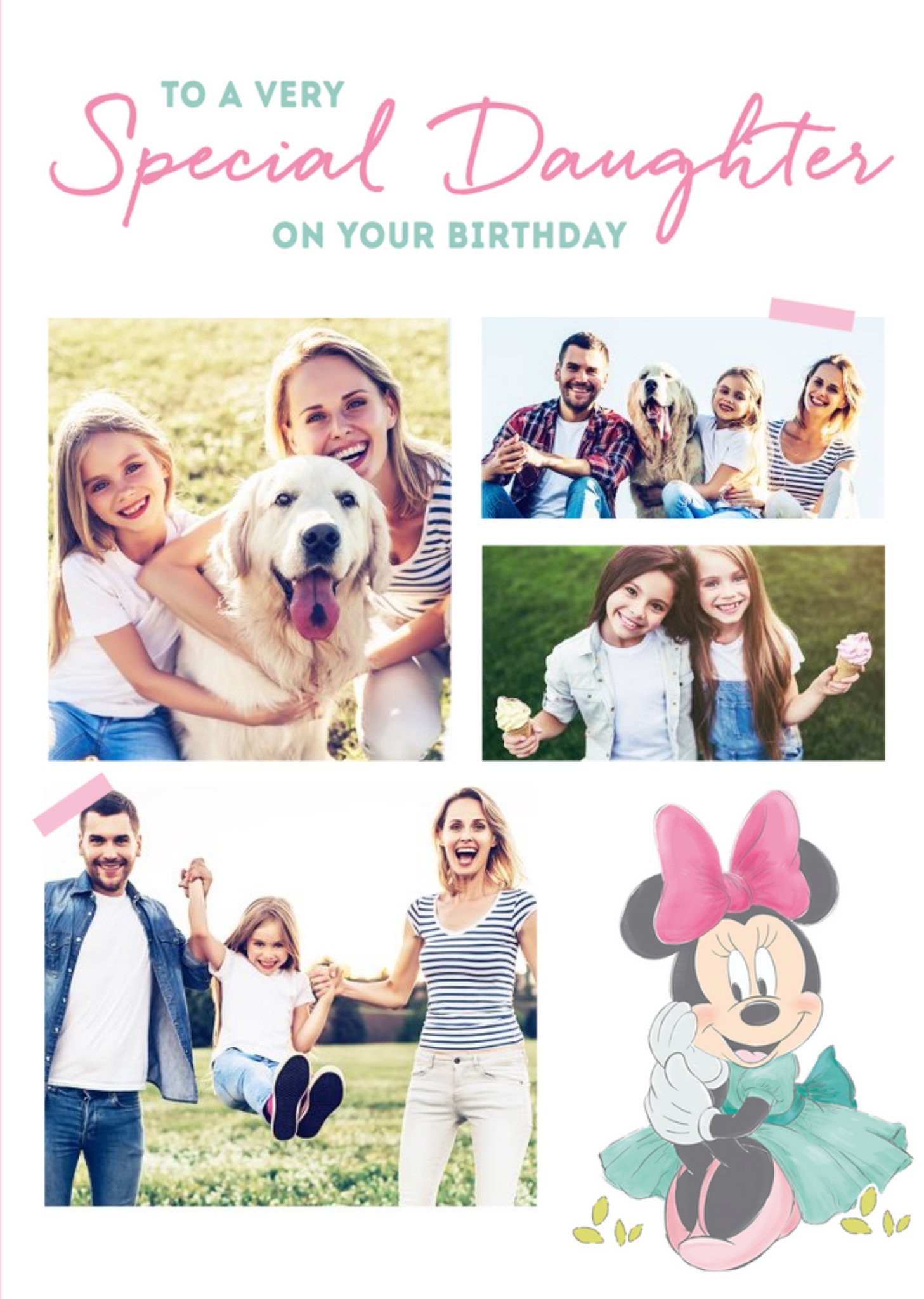 Disney Cute Minnie Birthday Card - Photo Upload - Special Daughter, Large