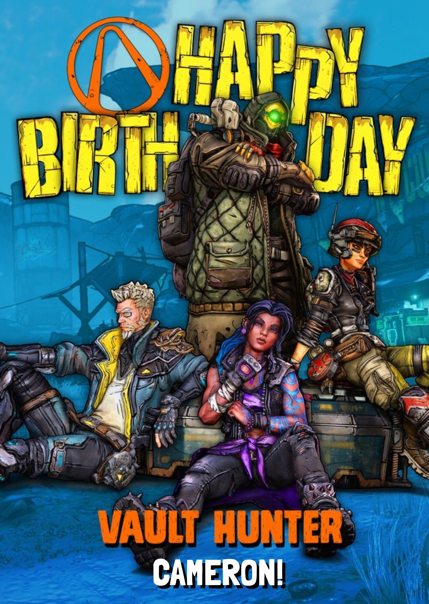 Illustrated Borderlands 3 Vault Hunter Birthday Card Ecard