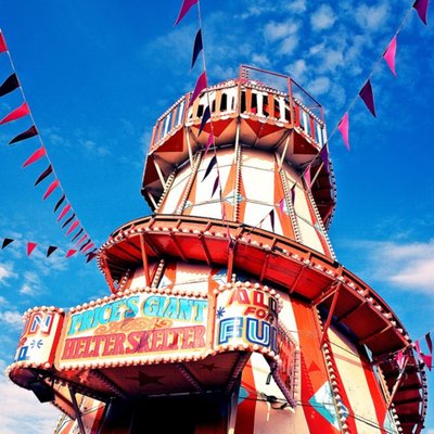 Photographic Helter Skelter Fair Ground Just a Note Card