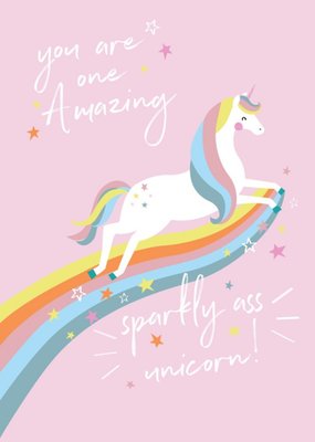 Funny Illustrated Unicorn Birthday Card