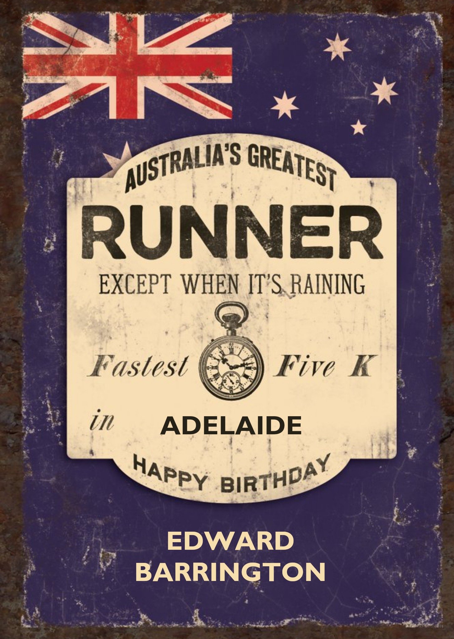 Moonpig Australias Greatest Runner Personalised Card, Large